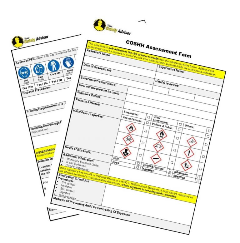 COSHH Assessment (Risk Assessment) for Hazardous Substances